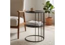EDAXO Runder Couchtisch RODA Metall Schwarz/Gold mit Ablage Bild 2