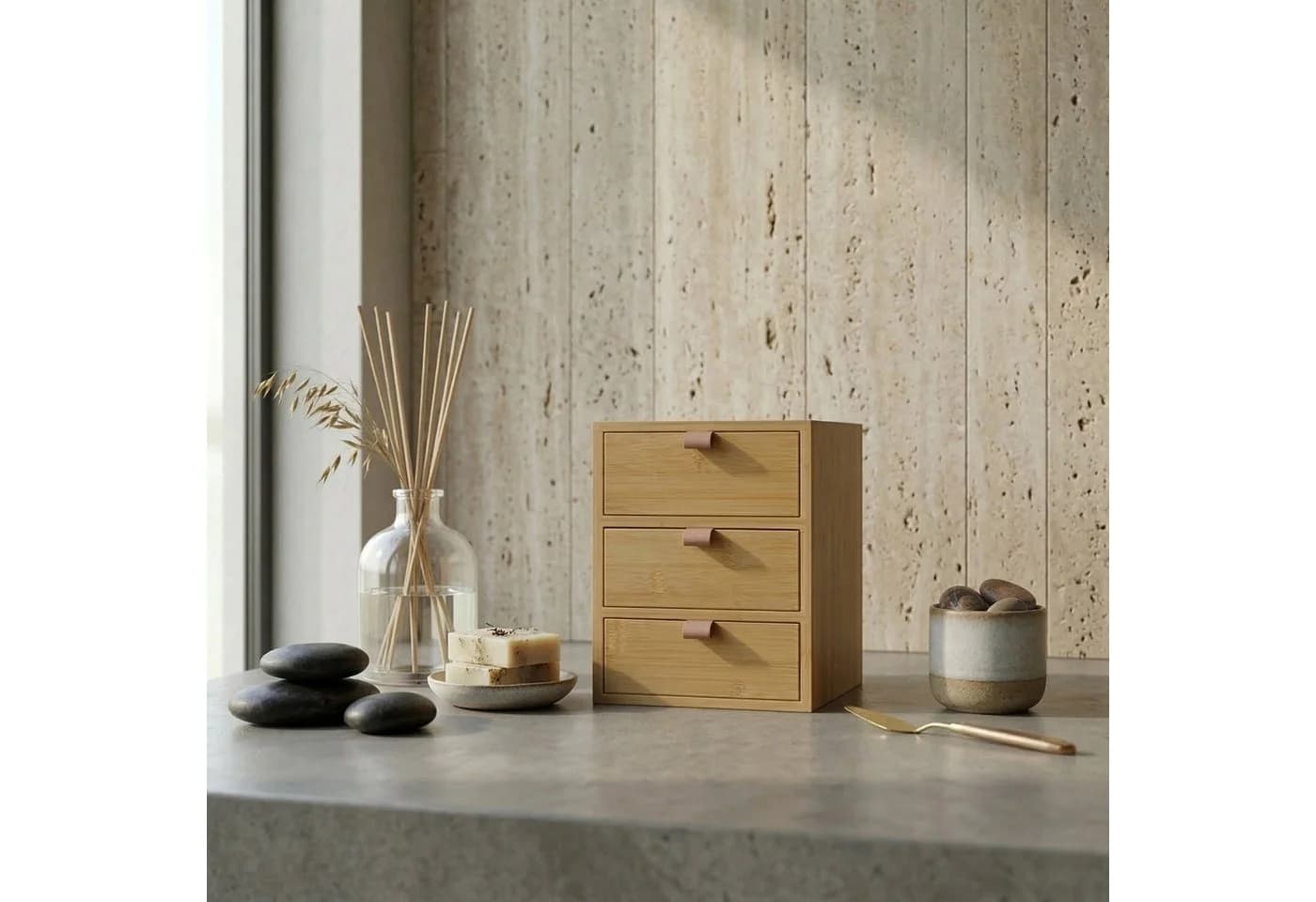 BOXIMO Bambus-Organizer NILA mit 3 Schubladen - Bild 3