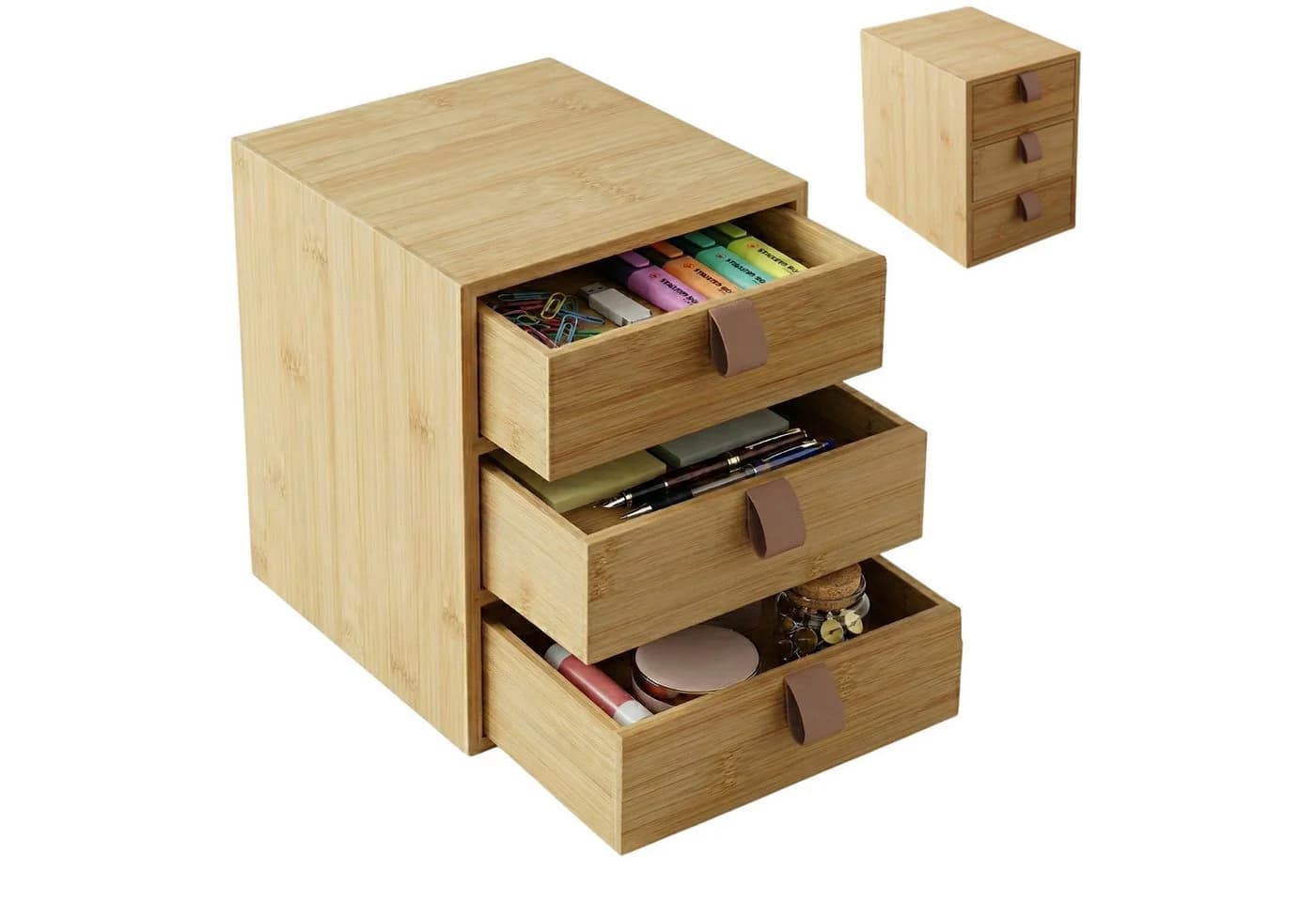 BOXIMO Bambus-Organizer NILA mit 3 Schubladen - Bild 4