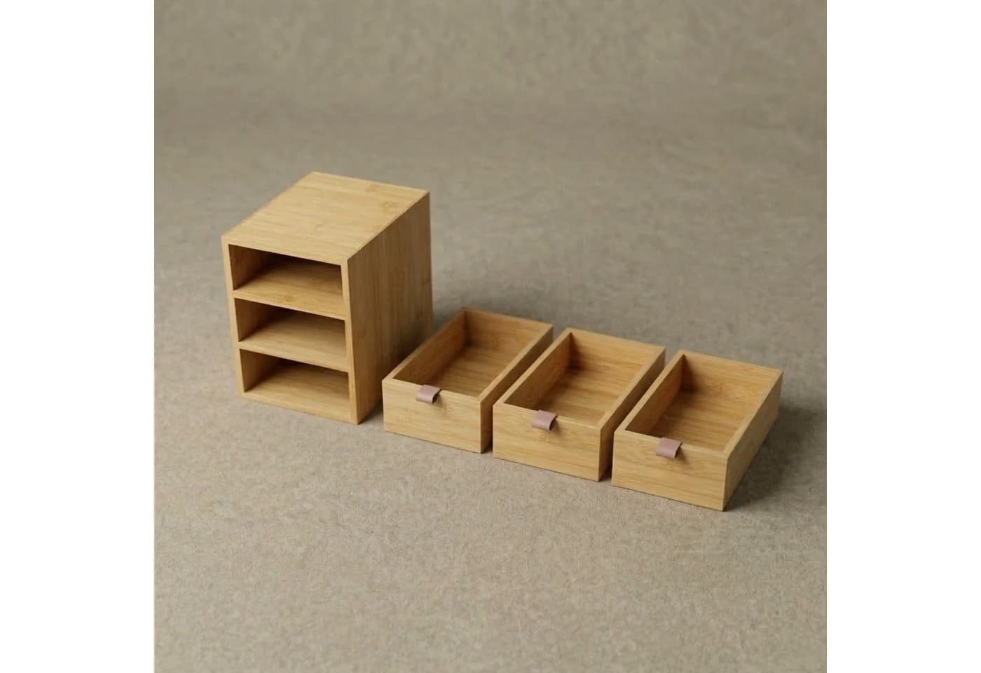BOXIMO Bambus-Organizer NILA mit 3 Schubladen - Bild 5