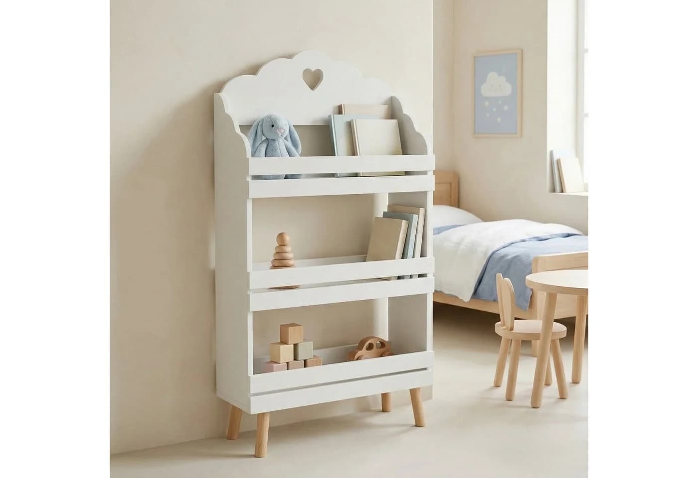 EDAXO Kinderregal NUVU mit Wolkenmotiv Weiß - Bild 2