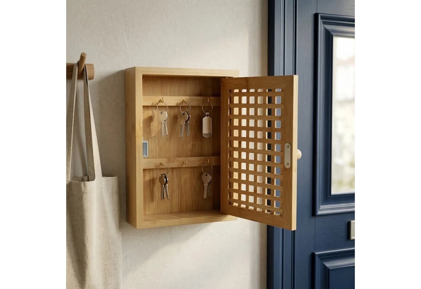 BOXIMO Schlüsselkasten KIZU zum Aufhängen aus Bambus - Bild 2