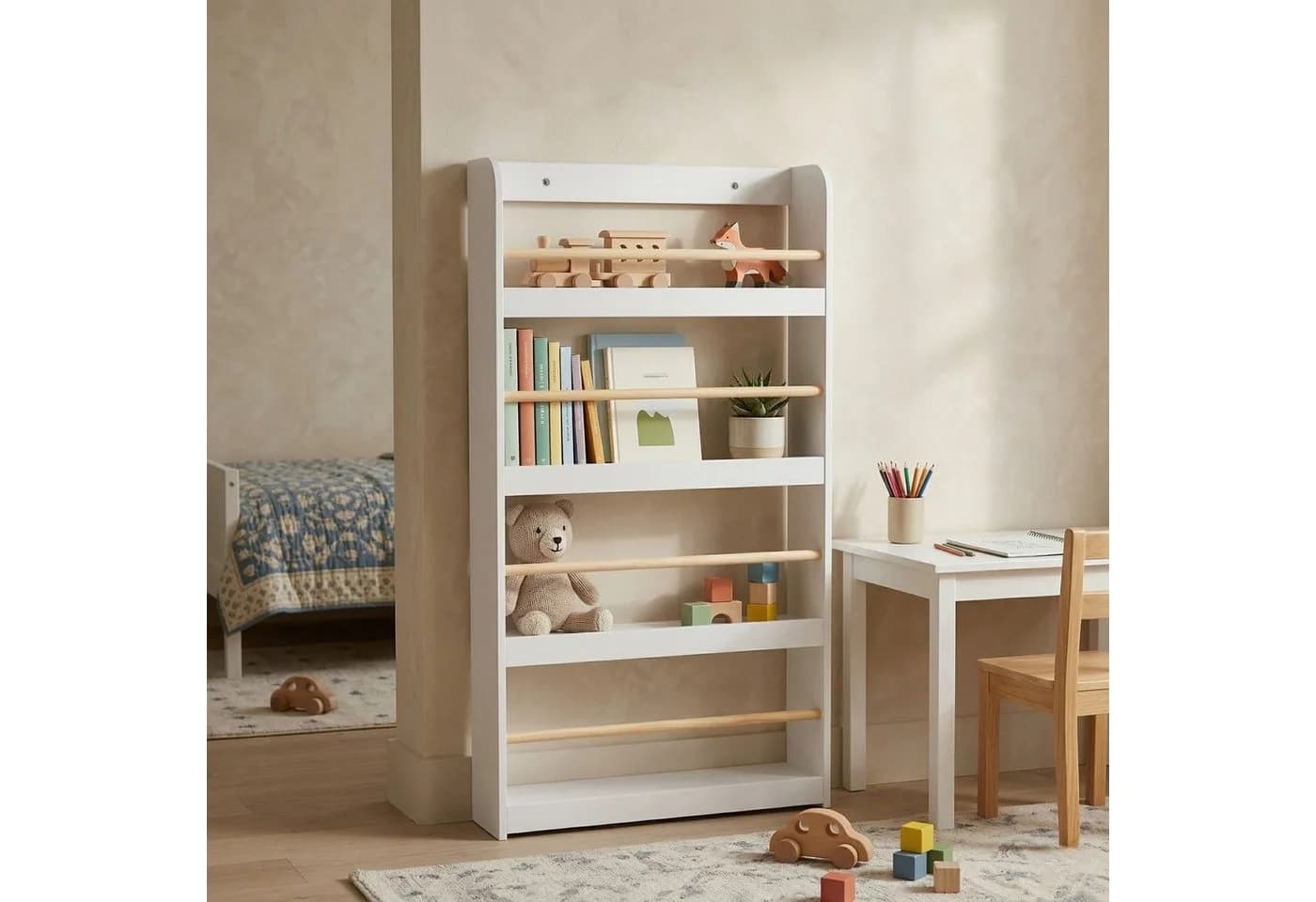 EDAXO Kinderregal TENO mit Bambusstäben Weiß - Bild 2