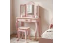 BOXIMO Kinderschminktisch REIA mit Spiegel und Hocker Set Rosa Bild 1