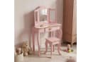 BOXIMO Kinderschminktisch REIA mit Spiegel und Hocker Set Rosa Bild 2