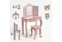 BOXIMO Kinderschminktisch REIA mit Spiegel und Hocker Set Rosa Bild 4