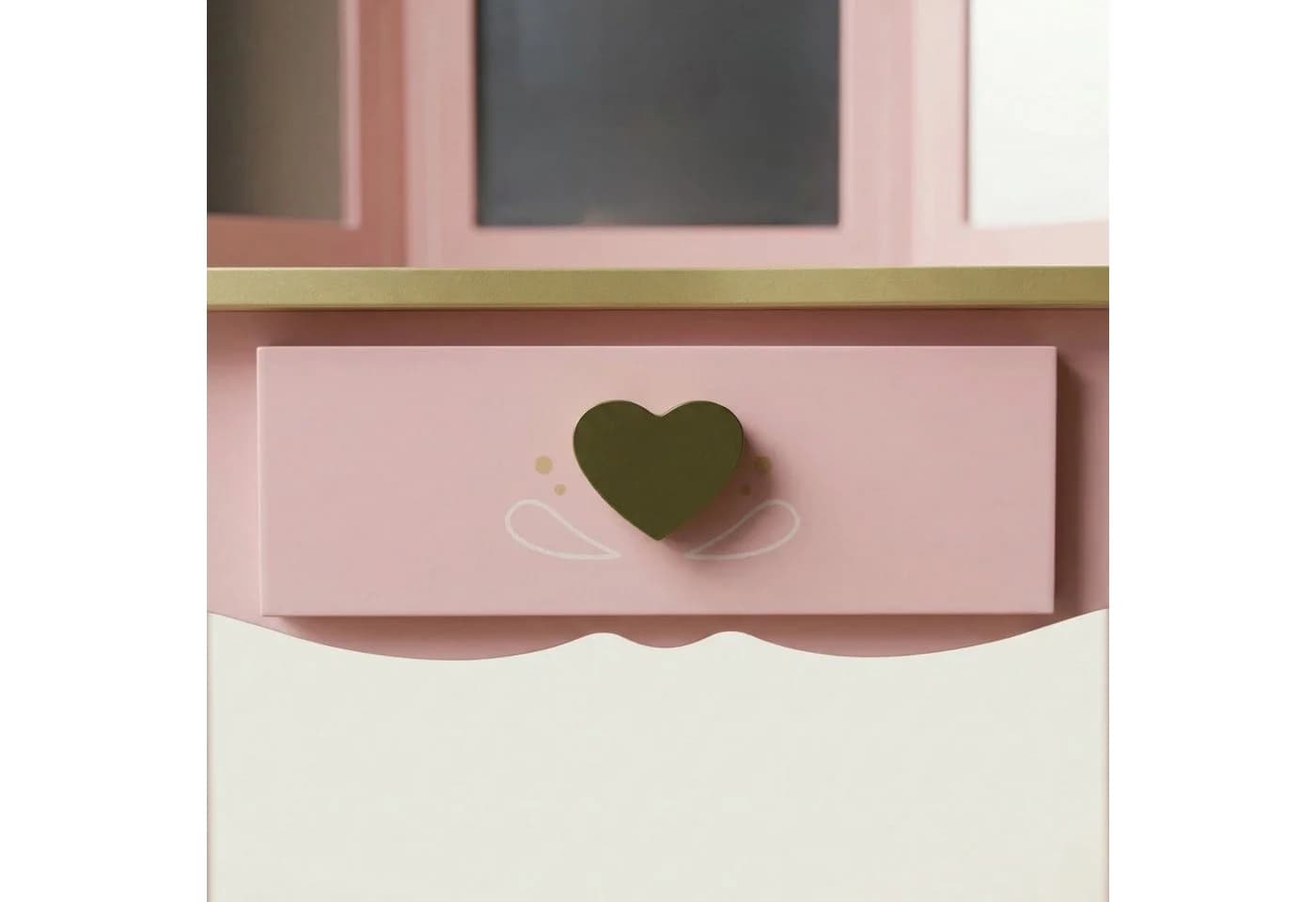 BOXIMO Kinderschminktisch REIA mit Spiegel und Hocker Set Rosa - Bild 5