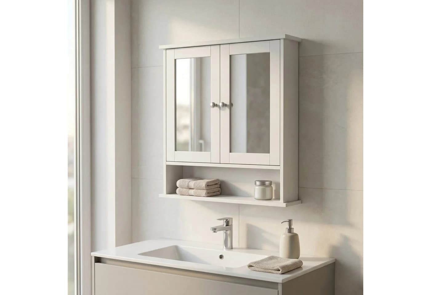 EDAXO Badezimmerspiegelschrank LUMA Weiß - Bild 2