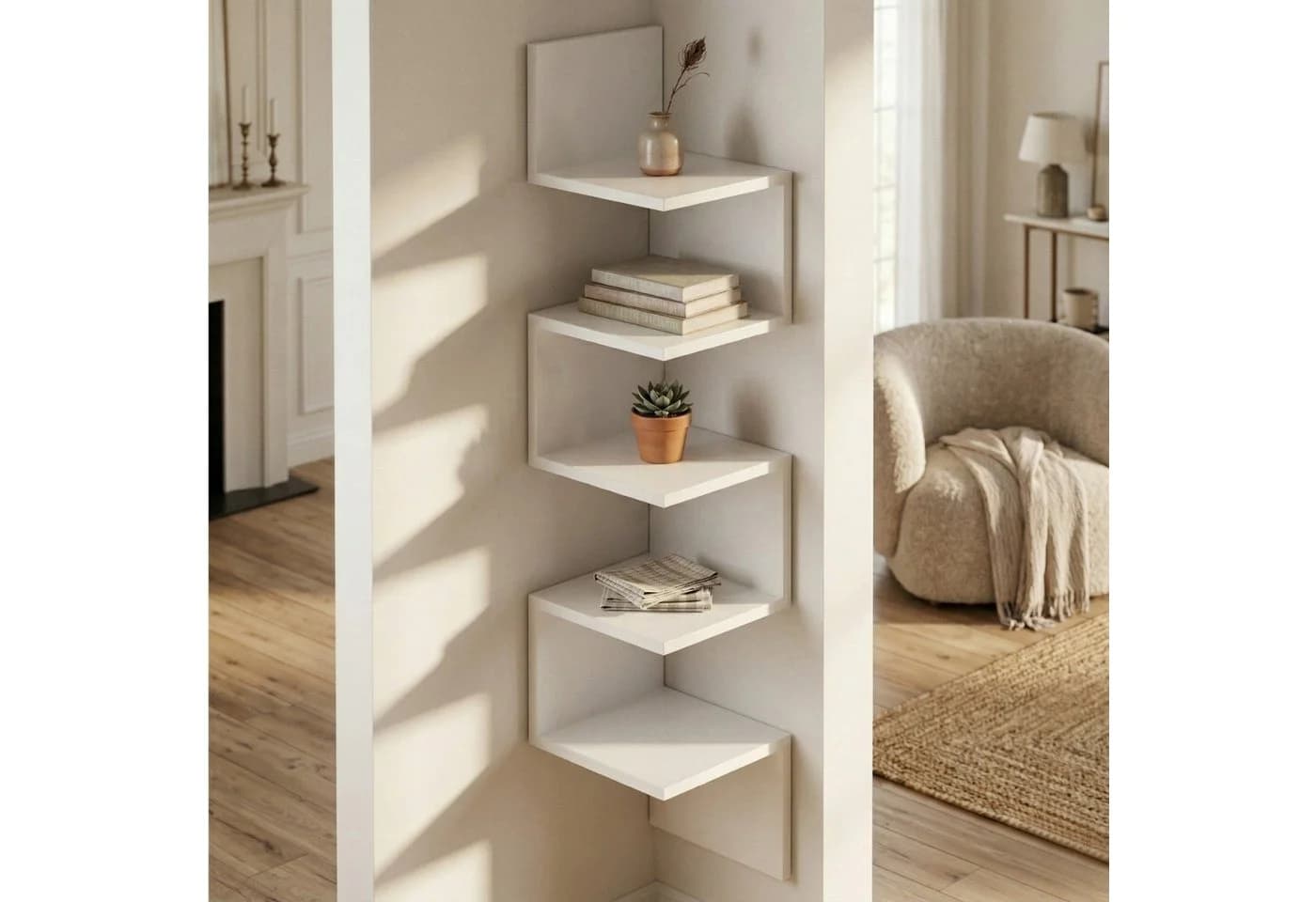 EDAXO Wandregal VICO Weiß Modernes Design