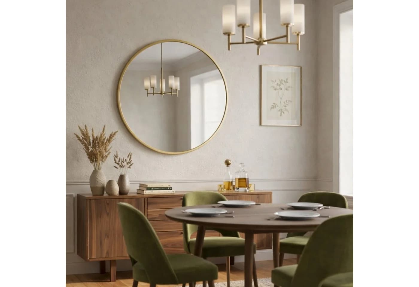 EDAXO Wandspiegel MIRA Rund Ø 80 cm Glas Aluminium - Bild 5