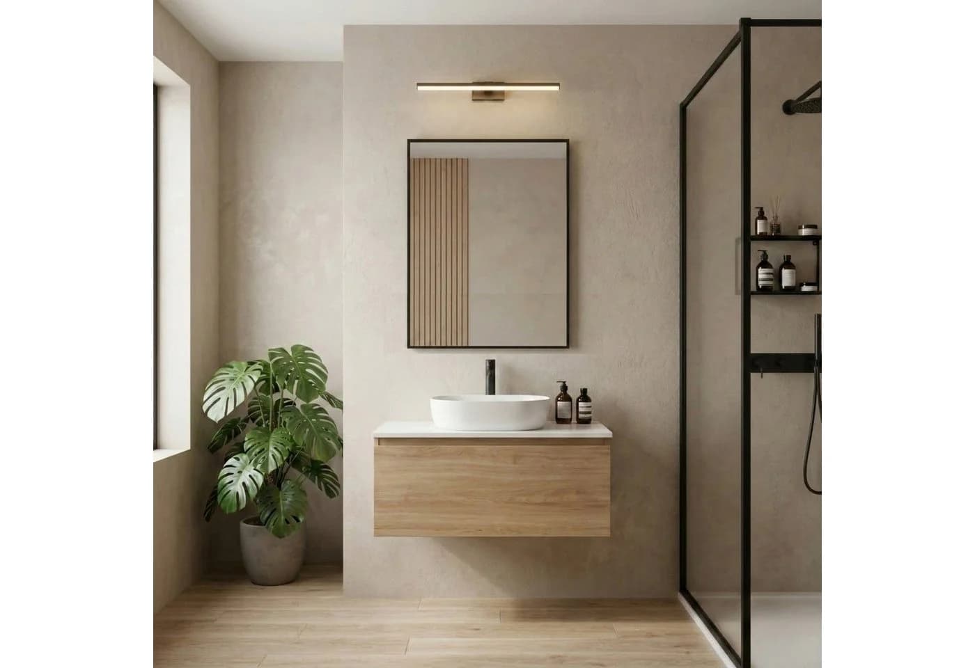 EDAXO Wandspiegel SKARP Minimalistisch Glas Aluminium Schwarz Gold Weiss - Bild 5