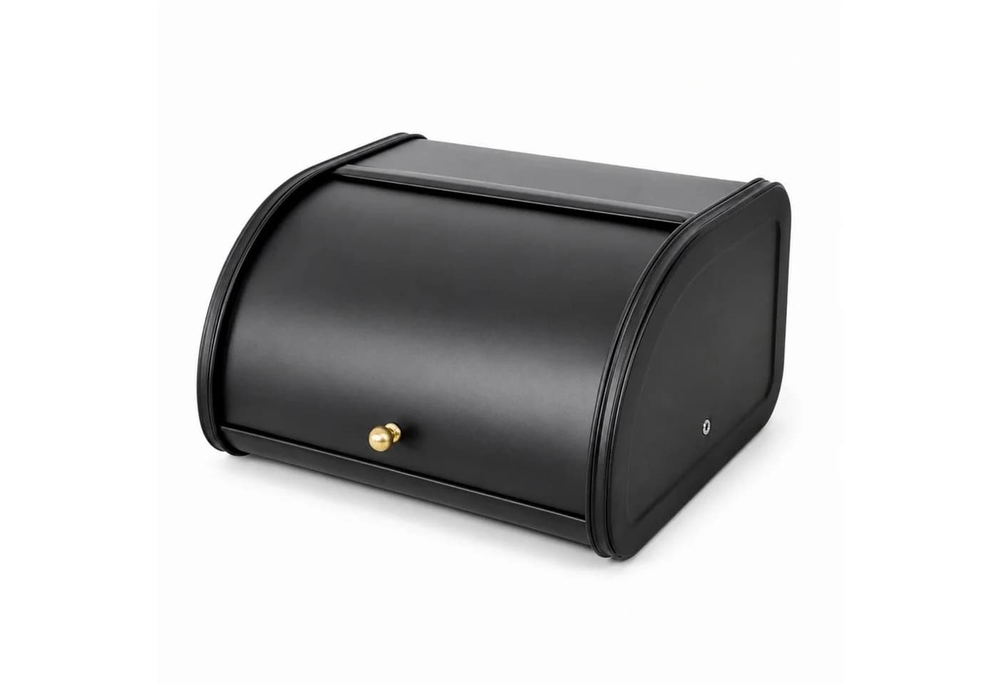 AROMELIO Brotkasten Metall mit Rolldeckel Schwarz - Bild 2
