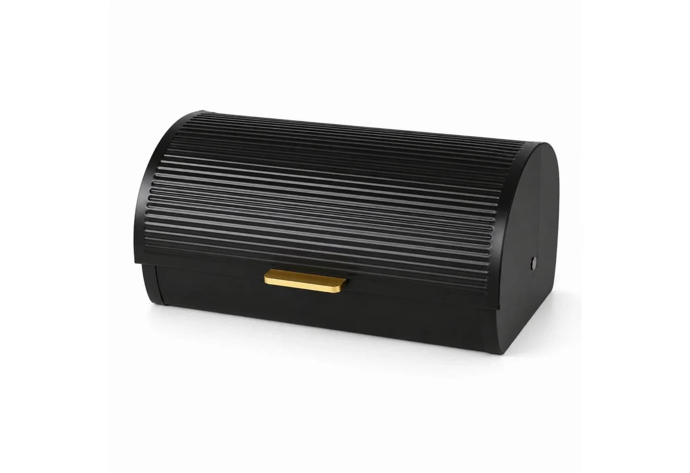 AROMELIO Brotkasten Metall mit Rolldeckel Schwarz - Bild 2