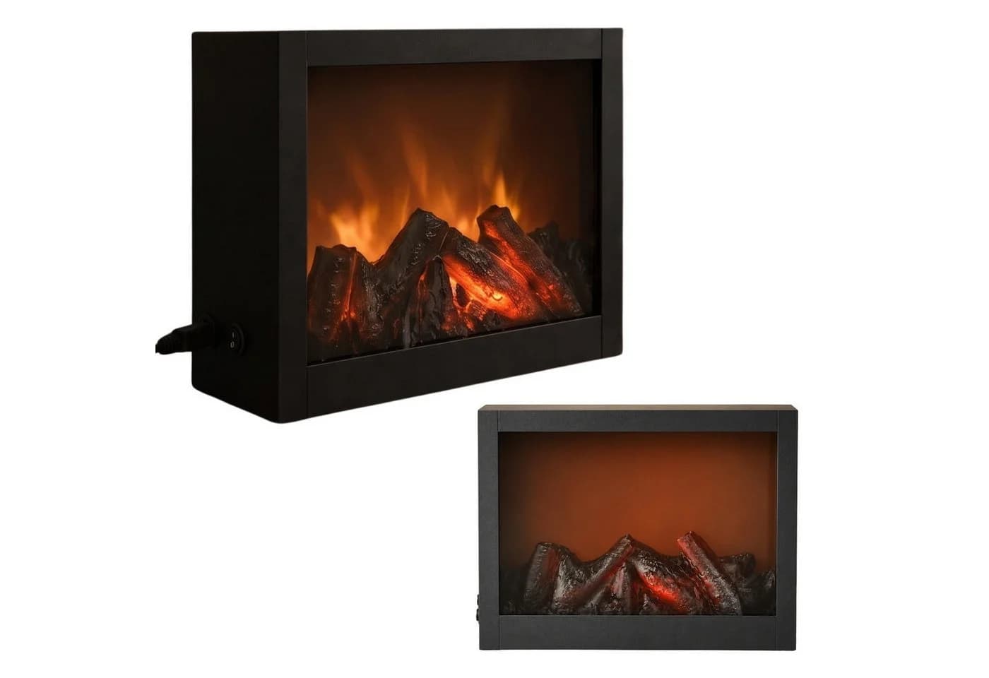 TWILUX Dekorativer LED-Kamin Schwarz Metall