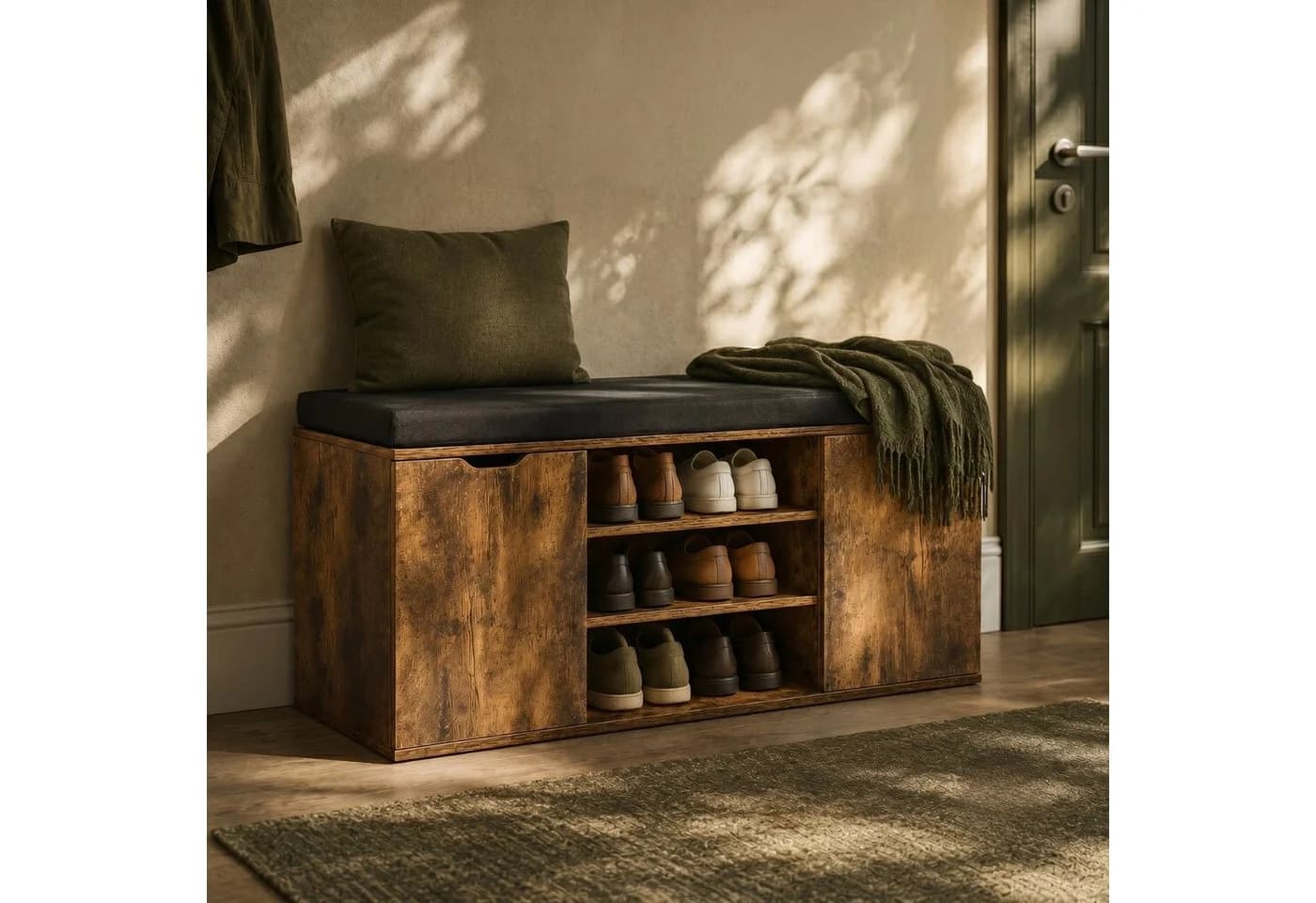 BOXIMO Schuhschrank PORTA mit Sitzfläche und Stauraum für 10 Paar Schuhe - Bild 2