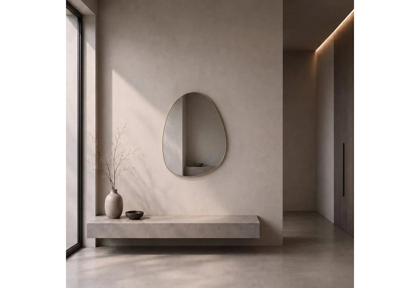 SCENA LIVING Wandspiegel KALY Asymmetrisch Goldener Rahmen - Bild 5