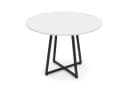 SCENA LIVING Runder Küchentisch Weiß Kreuzfuß Ø 80 cm Bild 2