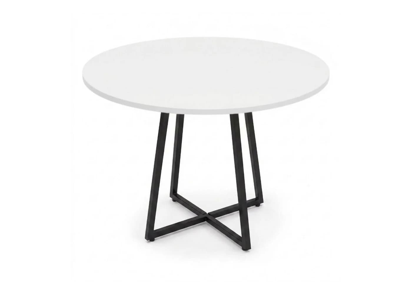 SCENA LIVING Runder Küchentisch Weiß Kreuzfuß Ø 80 cm - Bild 2
