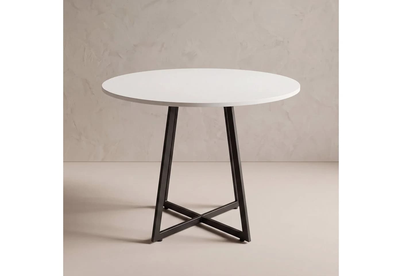 SCENA LIVING Runder Küchentisch Weiß Kreuzfuß Ø 80 cm - Bild 4