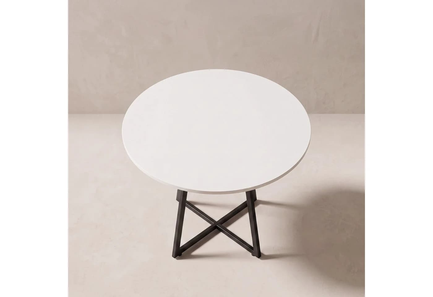 SCENA LIVING Runder Küchentisch Weiß Kreuzfuß Ø 80 cm - Bild 5