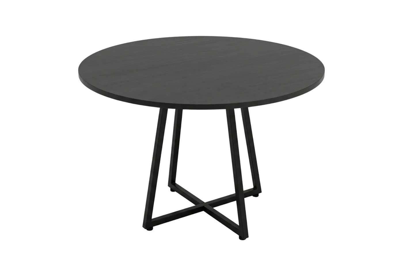 SCENA LIVING Küchentisch Schwarz Runder Tisch Kreuzfuß Ø 80 cm - Bild 2