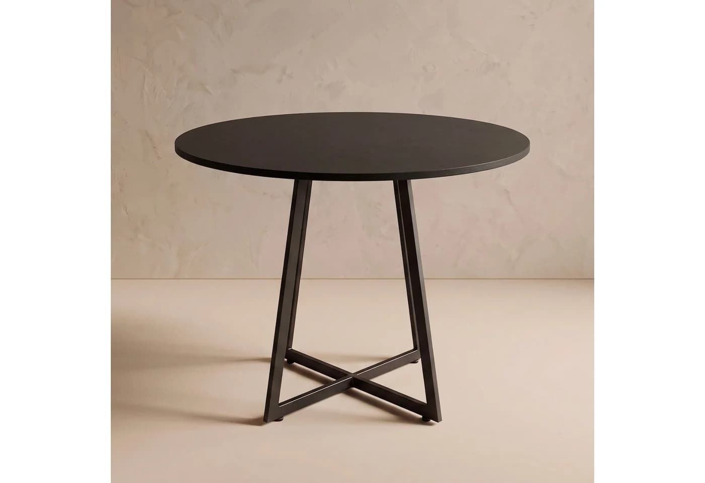 SCENA LIVING Küchentisch Schwarz Runder Tisch Kreuzfuß Ø 80 cm - Bild 4