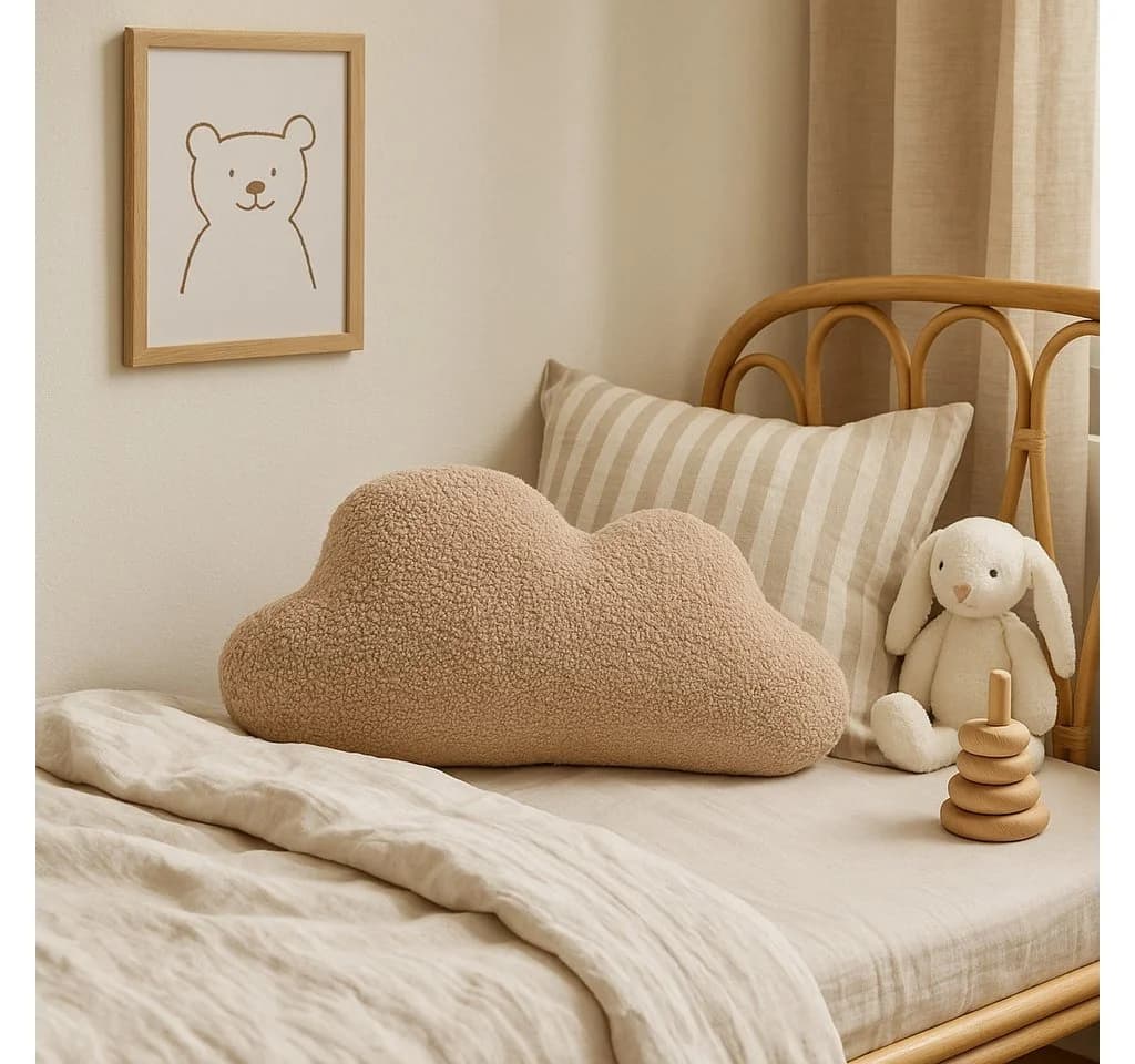 BABEES Wolkenkissen Boucle Kuschelkissen Creme-Beige