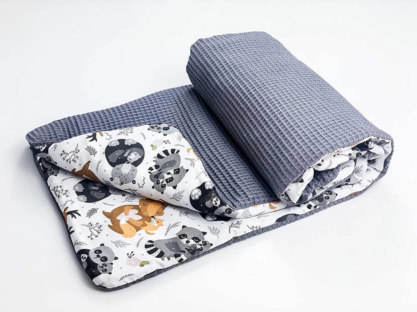 BABEES Babydecke 100% Baumwolle Waffelstoff Kuscheldecke 100x75 cm
