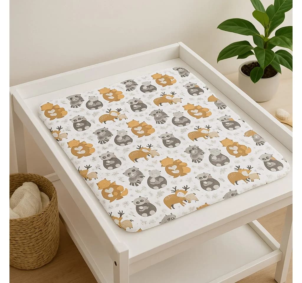 BABEES Wickelauflage 75x75 cm Baumwolle Regenbogen - Bild 4