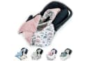 BABEES Einschlagdecke Babyschale Autositz Rosa Bunt mit Kapuze Bild 2