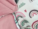 BABEES Einschlagdecke Babyschale Autositz Rosa Bunt mit Kapuze Bild 3
