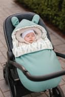 BABEES Fußsack Baby Füßling mit Kapuze Ganzjährig Grün Bild 4