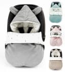 BABEES Fußsack Grau Universal Baby Ganzjährig mit Kapuze Bild 2