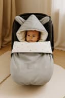 BABEES Fußsack Grau Universal Baby Ganzjährig mit Kapuze Bild 5