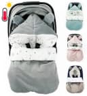 BABEES Einschlagdecke Baby Schlafsack 3in1 Grau Leicht Wattiert Bild 2