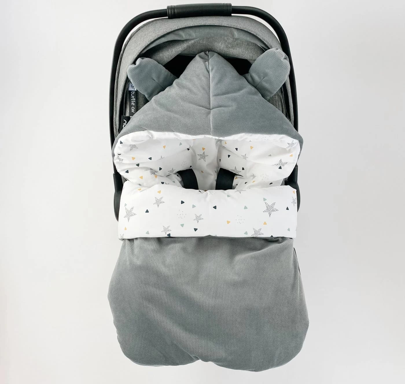 BABEES Einschlagdecke Baby Schlafsack 3in1 Grau Leicht Wattiert - Bild 3