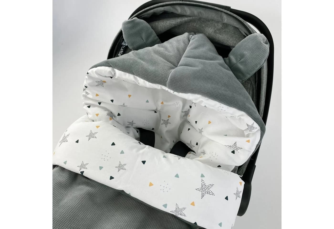 BABEES Einschlagdecke Baby Schlafsack 3in1 Grau Leicht Wattiert - Bild 5