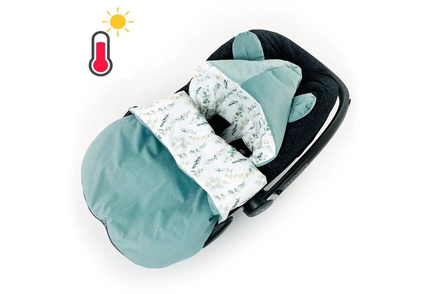 BABEES Einschlagdecke Baby Sommer Fußsack für Babyschale Grün