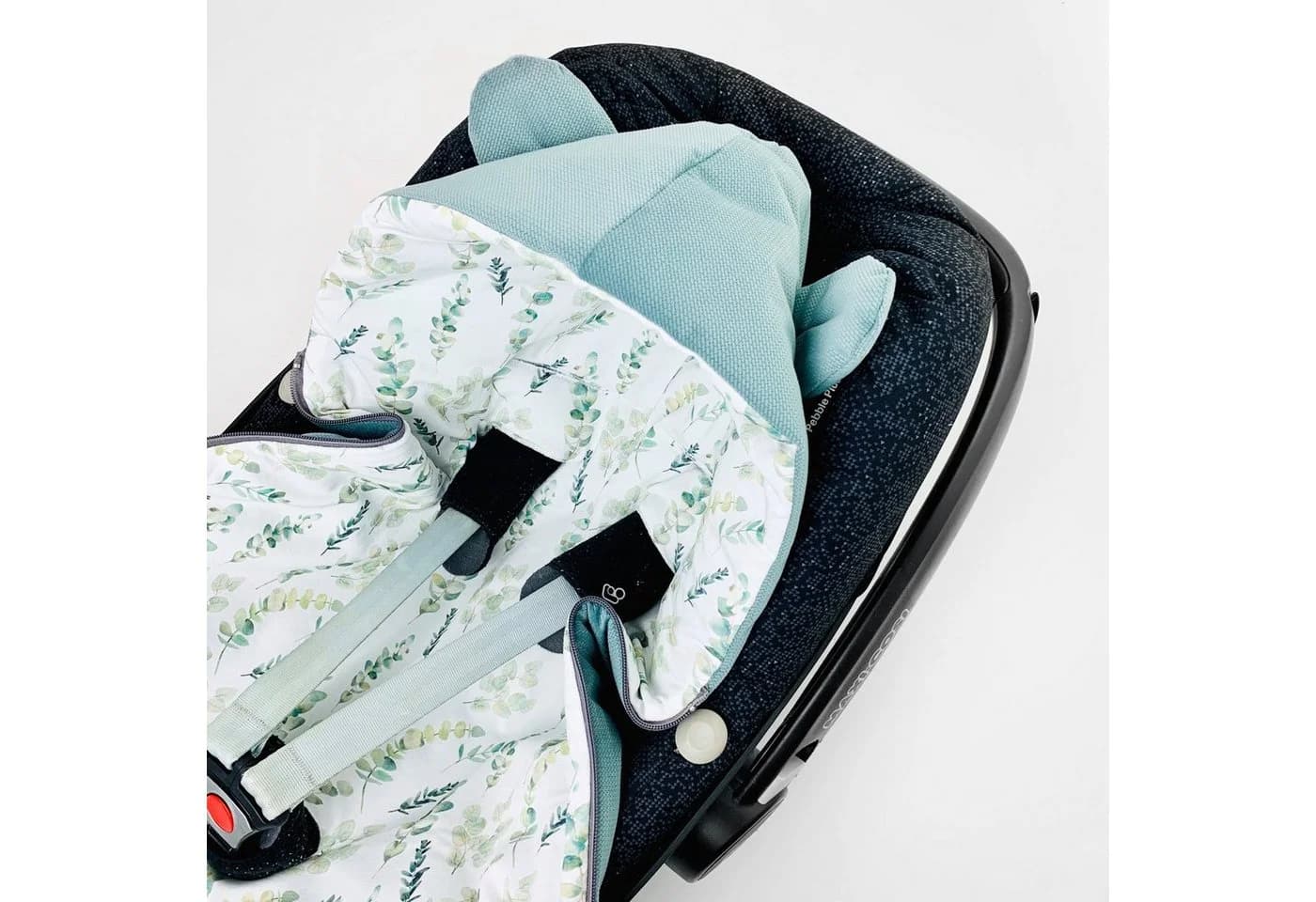 BABEES Einschlagdecke Baby Sommer Fußsack für Babyschale Grün - Bild 4