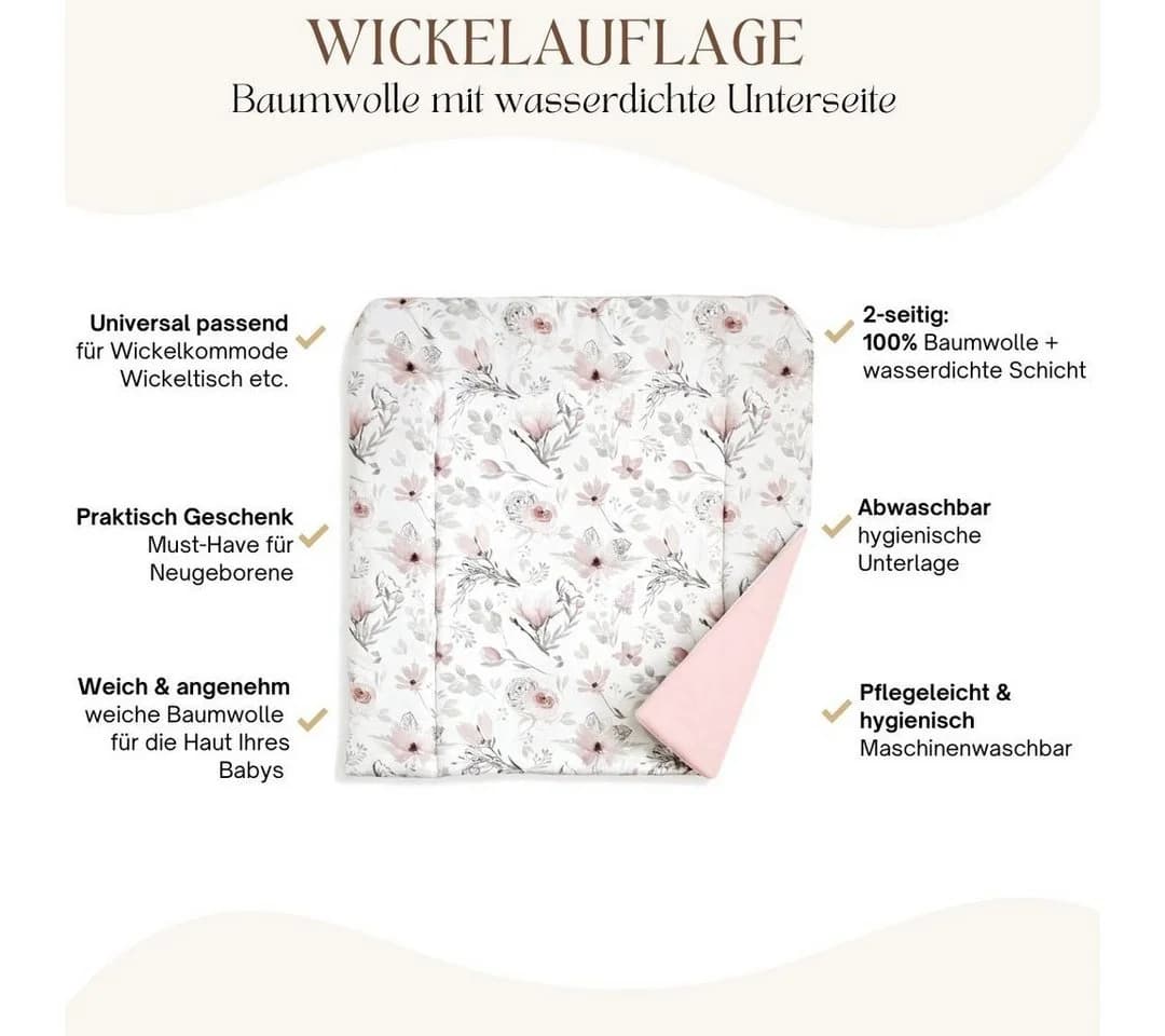 BABEES Wickelauflage 75x75 cm Baumwolle