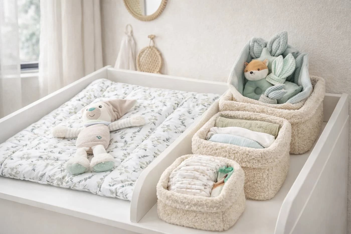 BABEES Dekokorb 3-er Set Organizer Wickeltisch Baby - Bild 4