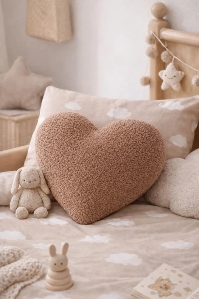 BABEES Wolkenkissen Bouclé Kuschelkissen Herz Wolke - Bild 3