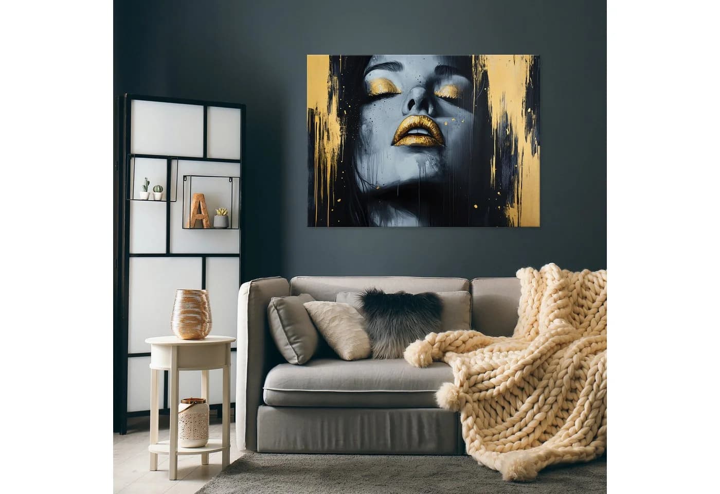 Wallarena Leinwandbild Abstrakt Gold Modern Wanddeko XXL