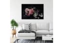 Wallarena Leinwandbild Blumen Schwarz Modern XXL Wanddeko Bild 1