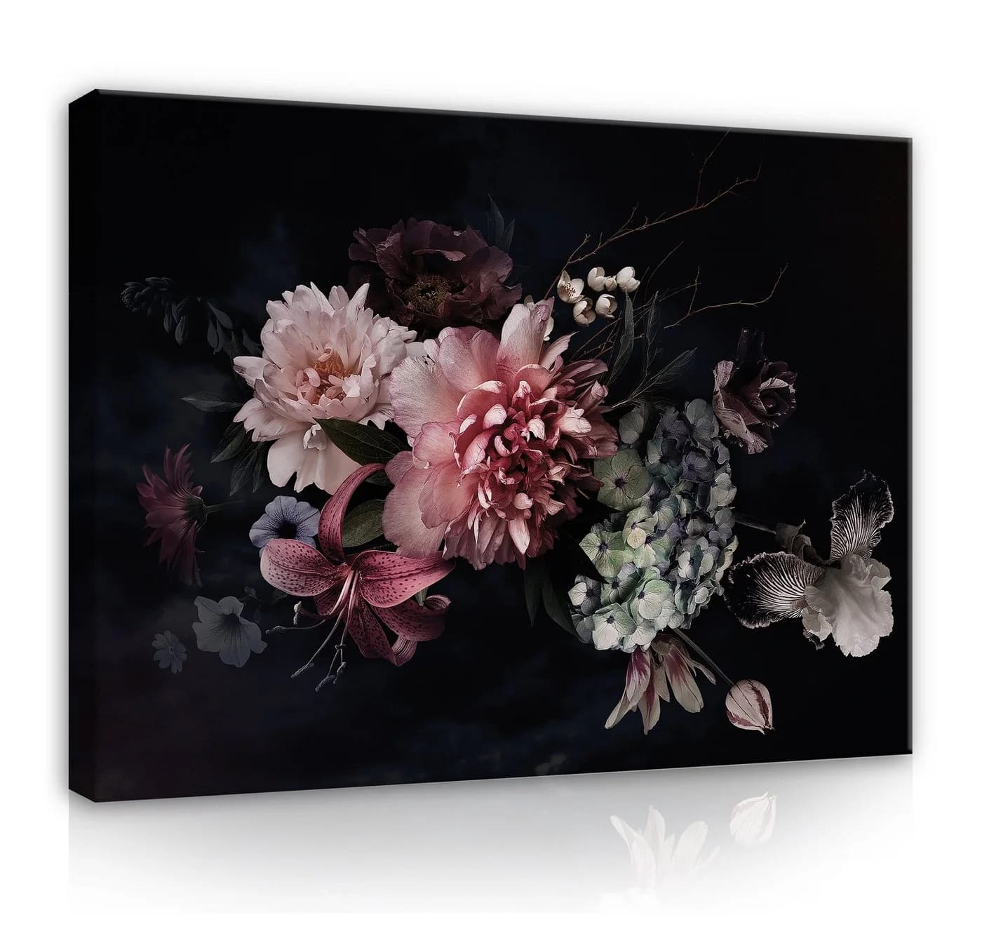 Wallarena Leinwandbild Blumen Schwarz Modern XXL Wanddeko - Bild 2