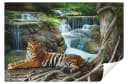 Wallarena Fototapete Wasserfall Tiger Tiere Wald Natur Landschaft Bild 2