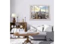 Wallarena Leinwandbild Fenster New York 3D Effekt Modern Wandbild Bild 1
