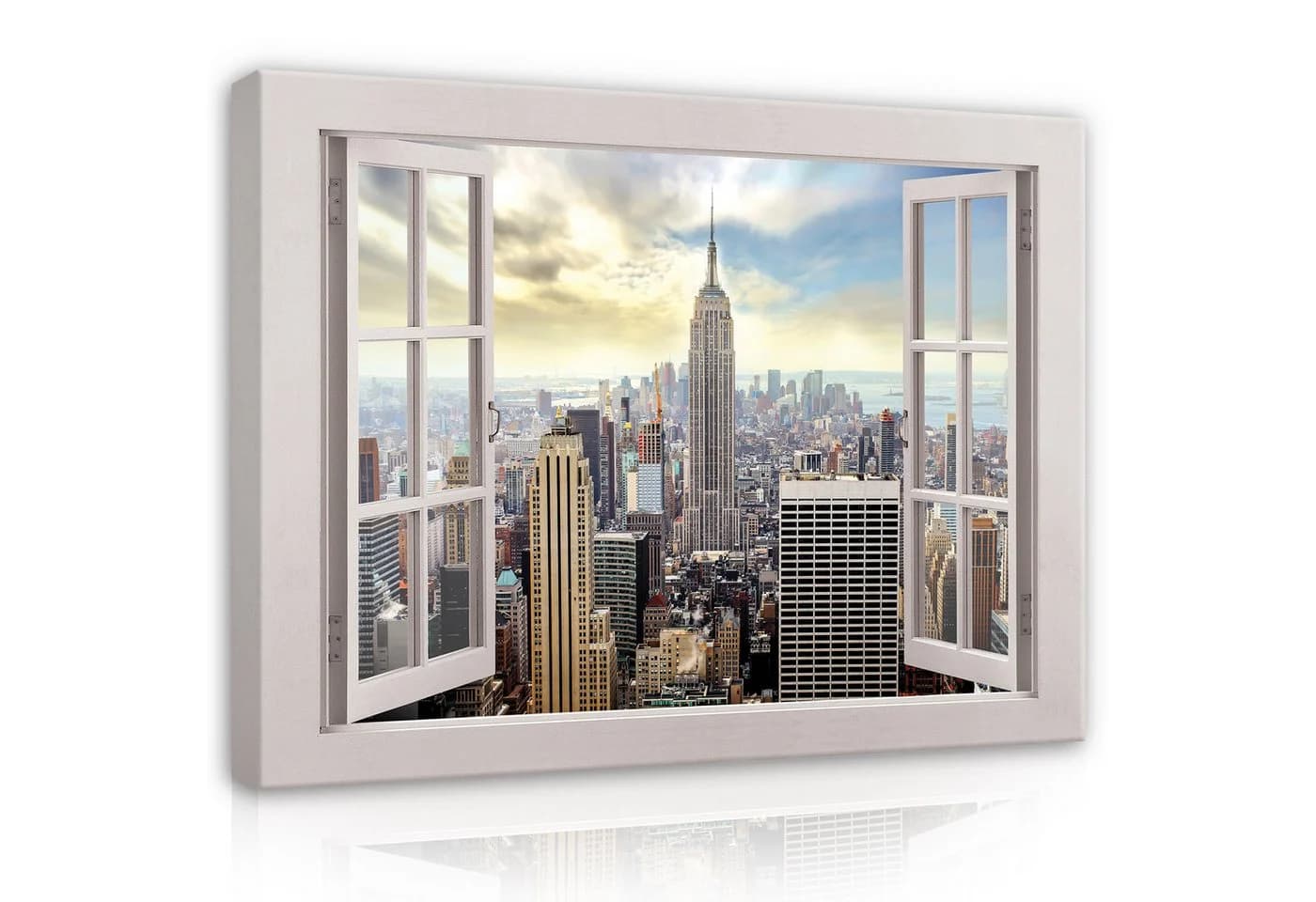 Wallarena Leinwandbild Fenster New York 3D Effekt Modern Wandbild - Bild 2