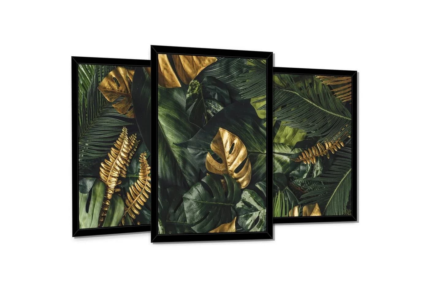 Wallarena Poster Set 3-teilig Grün Gold Schwarz Gerahmt - Bild 2