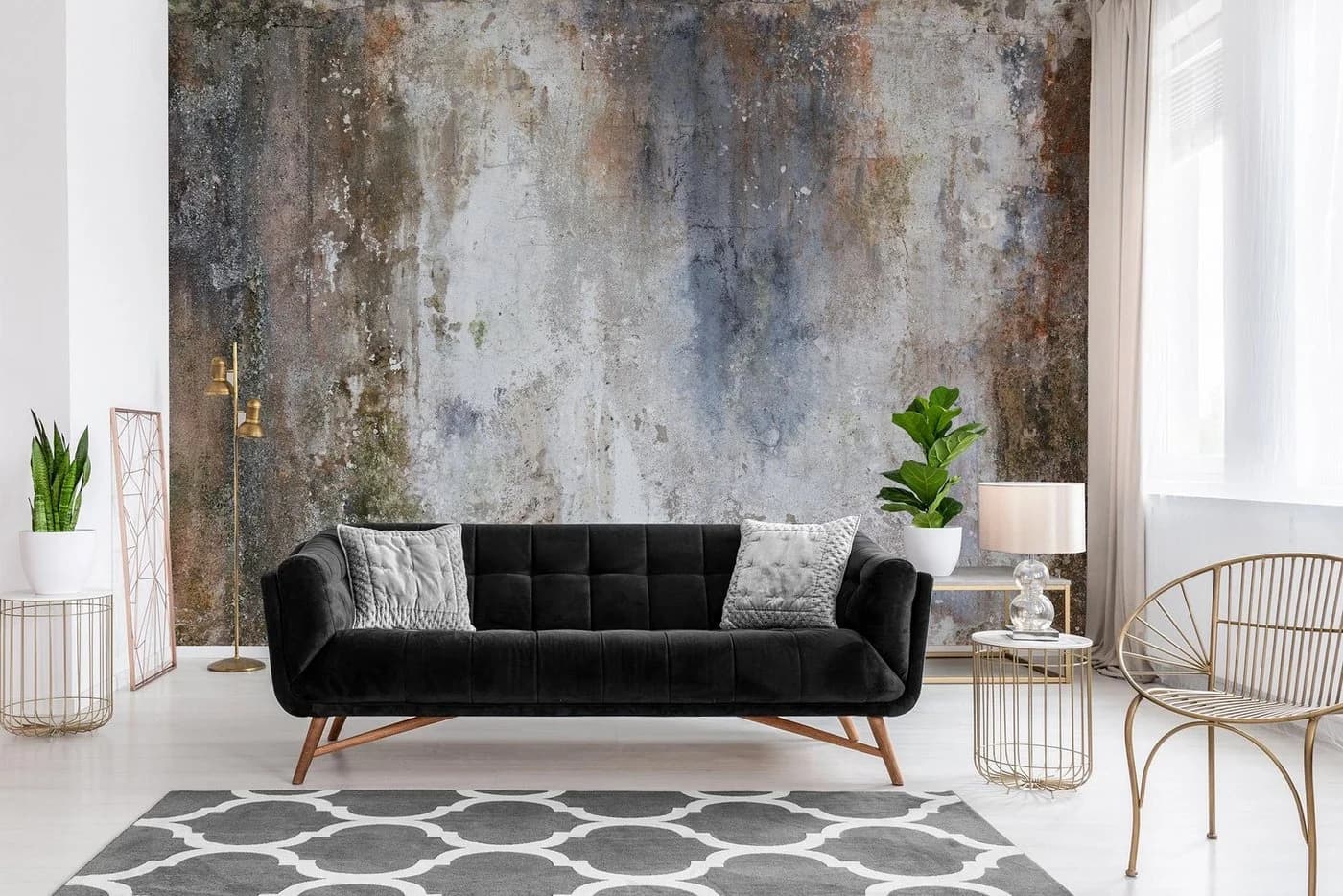 WALLARENA Vliestapete Beton Grau Modern